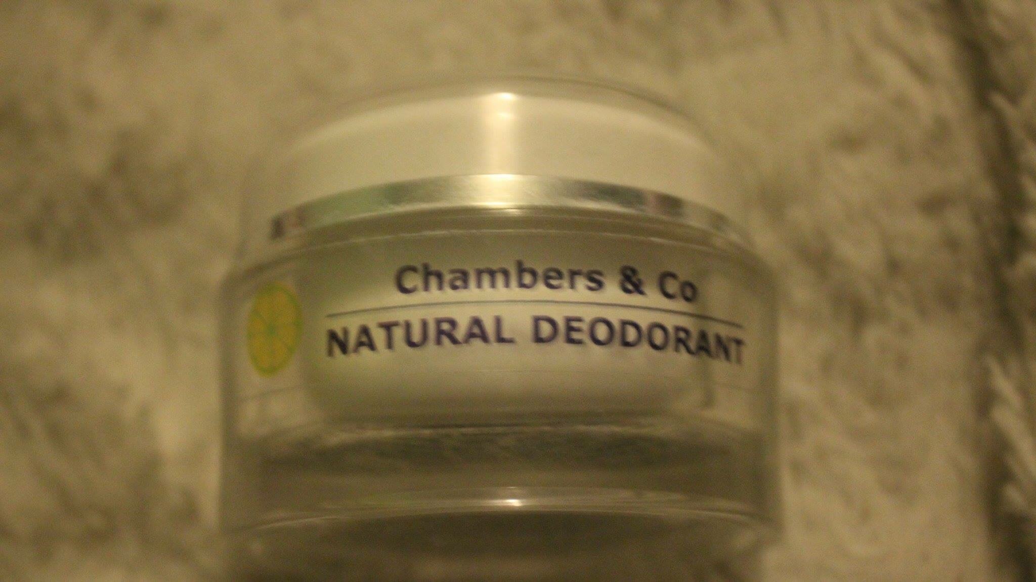 a picture of a tub of Chambers and Co Natural Deodorant Cream. 