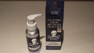 The Bluebeards Revenge Cooling Moisturiser, Luxury Shaving Cream, and Post Shave Balm Moisturiser bottle and box